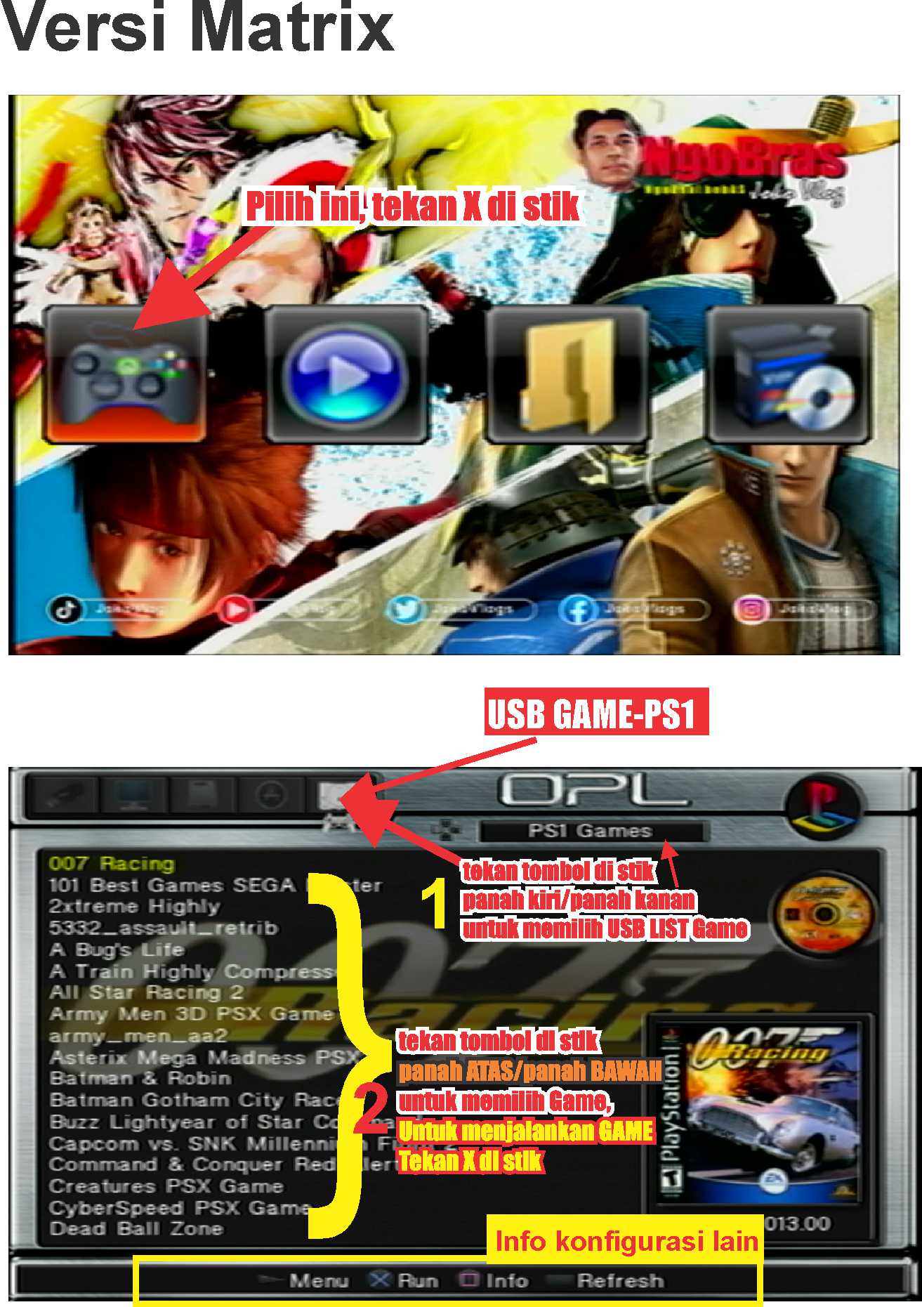 cara menjalankan PS1 matrix