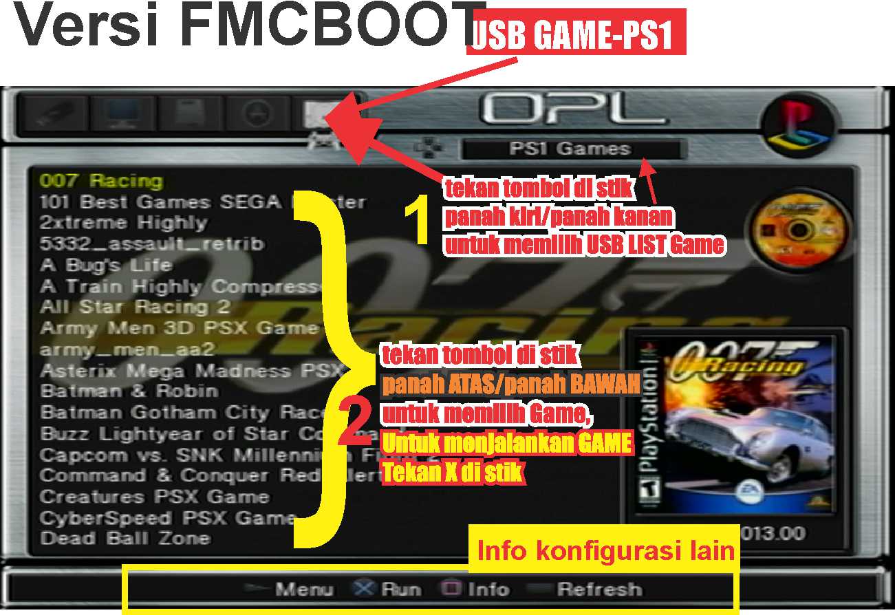 cara menjalankan pS1 FMCB